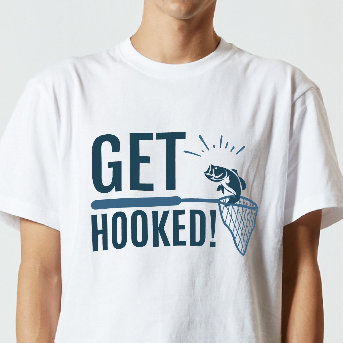 GET HOOKED　プリントTシャツ　5001-01【アッシュ】＜アダルト＞